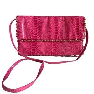 Nicki Minaj Pink Croc Embossed Crossbody Purse New